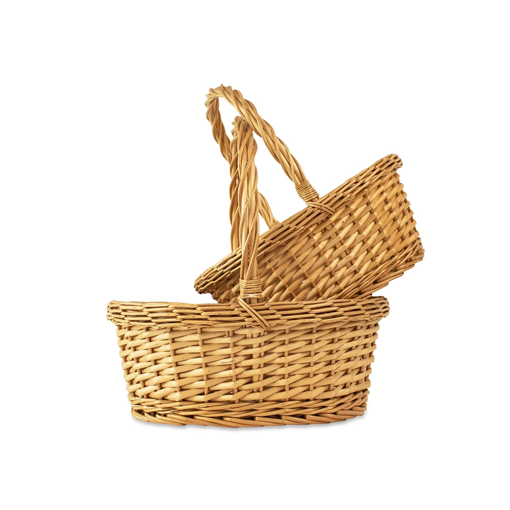 White Wicker Tall Hamper Basket Set for Gift Storage - Eco