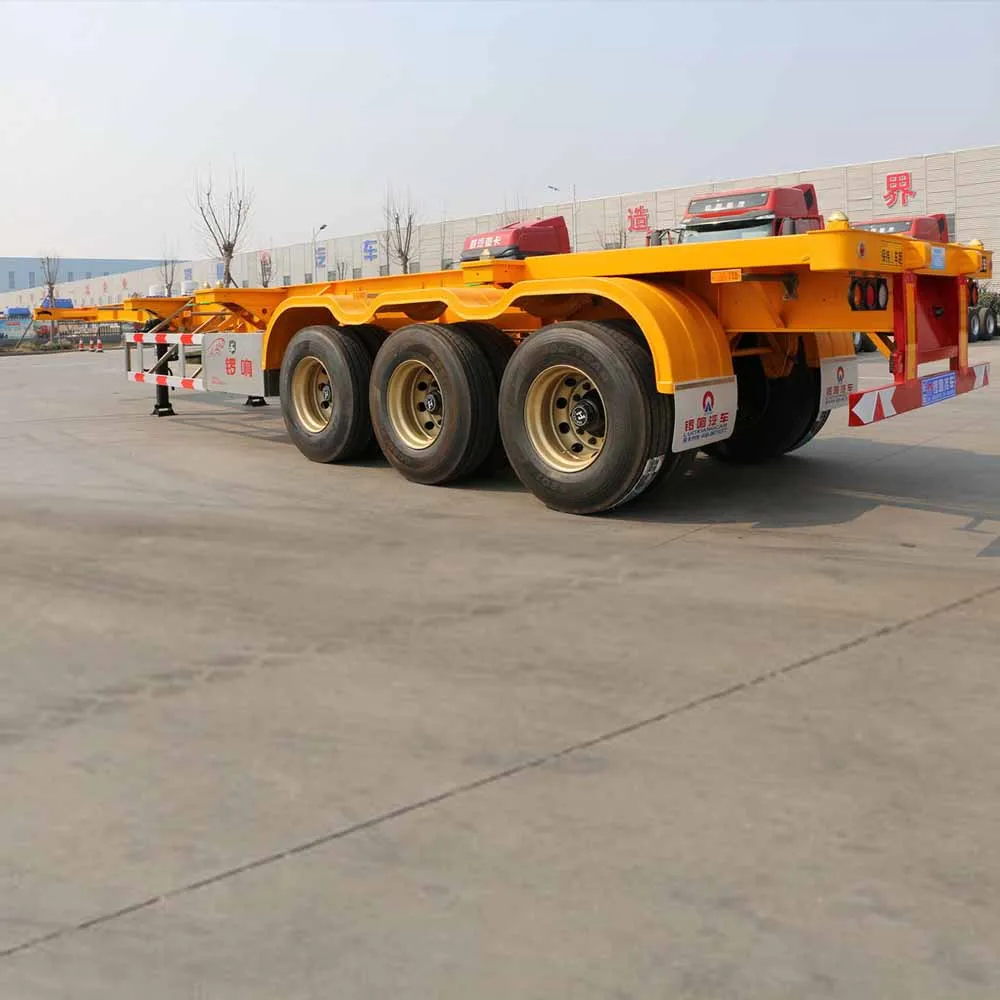 Factory Direct Sale 40FT Container Skeleton Semi Trailer Carbon Steel 12.00R20 Tires 3Axles Skeleton Semi Trailer In Stock manufacture