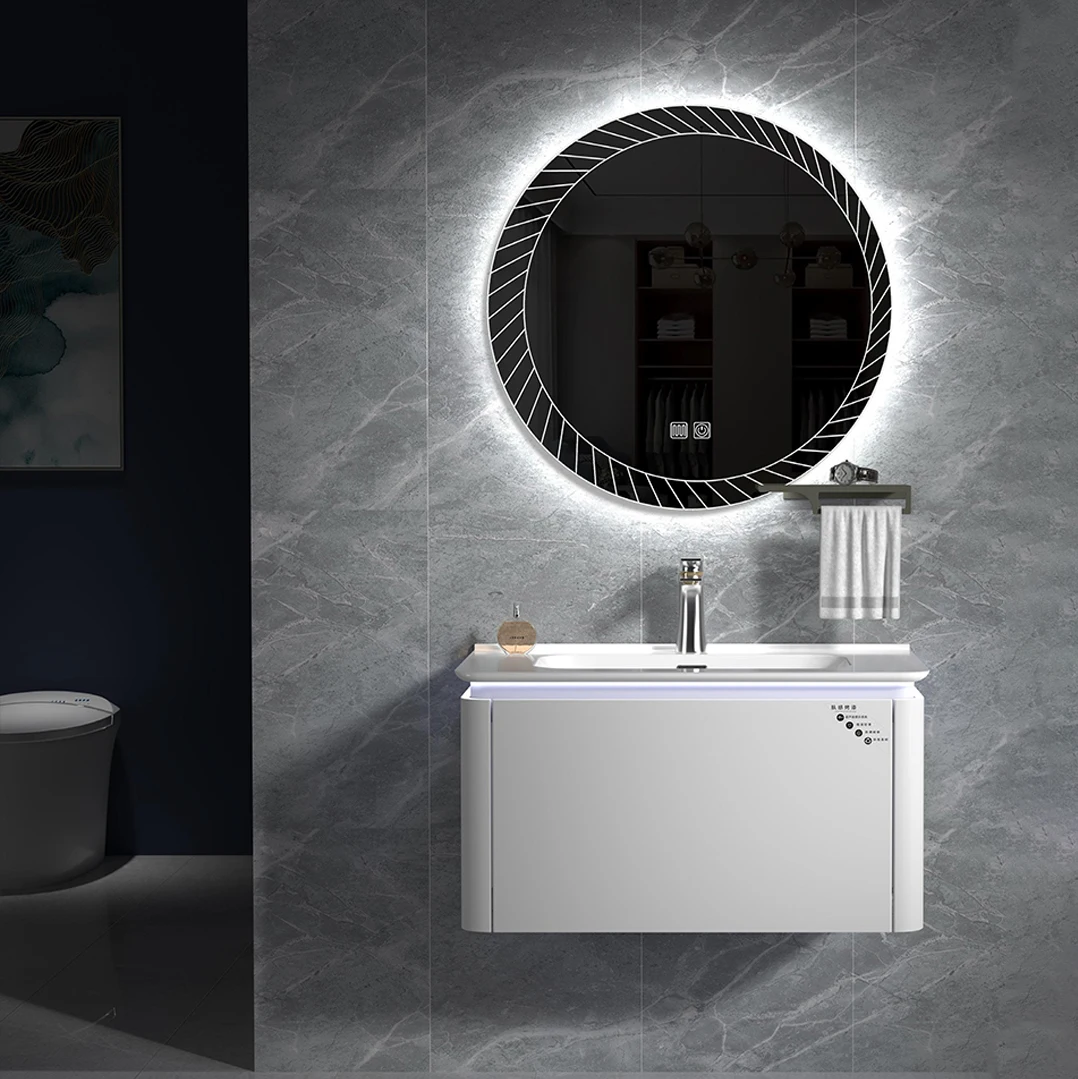 80cm Washroom Vanity Bathroom Storage Mirror Cabinets Led Light Wash ...