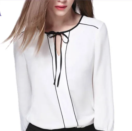 white chiffon long sleeve blouse