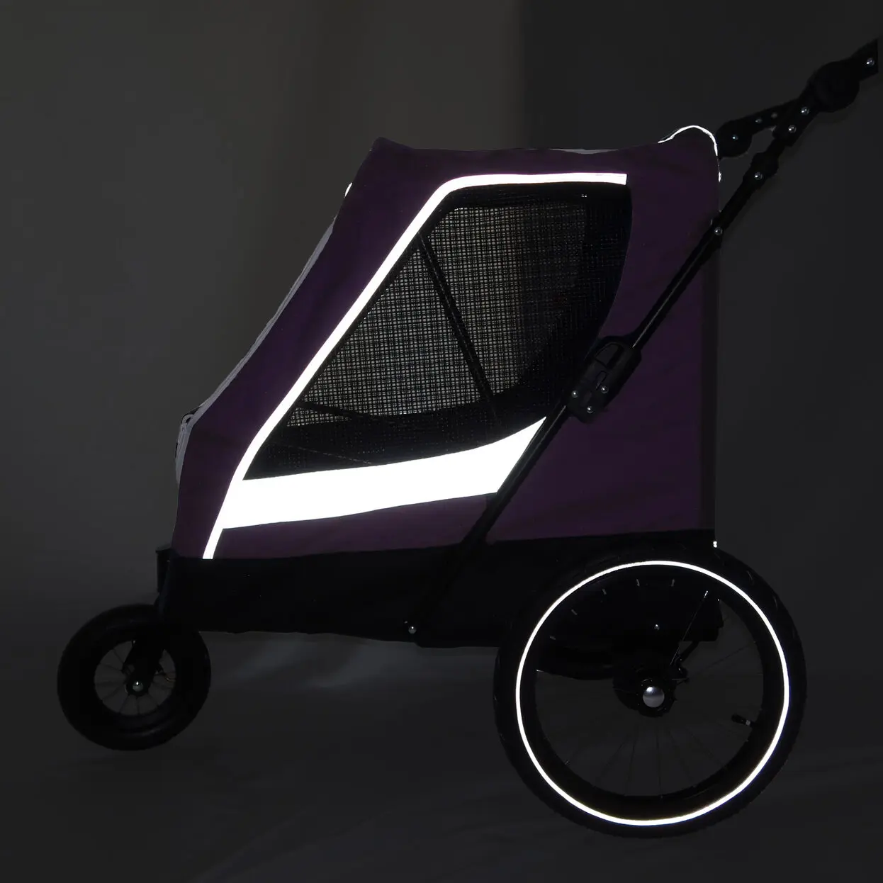 Lightweight Foldable Pet Stroller Detachable Waterproof Grooming Table  Customizable Adjustable Handle for Larger Canine Breeds
