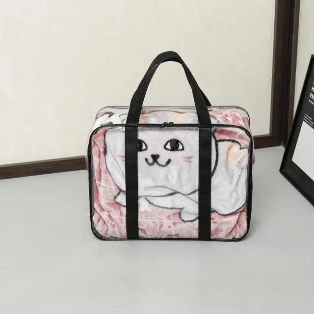 Customizable PVC Zipper Travel Blanket Storage Quilt Bag Plastic Travel Companion