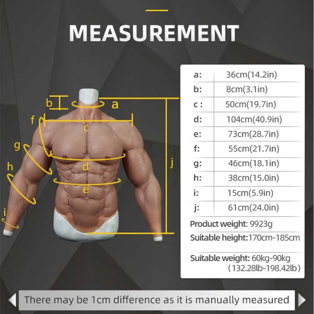 Realistic Silicone Muscle Simulation Suit Fake Woman to Man Cosplay Boy to Girl Macho Body Suit Costume Crossdressing
