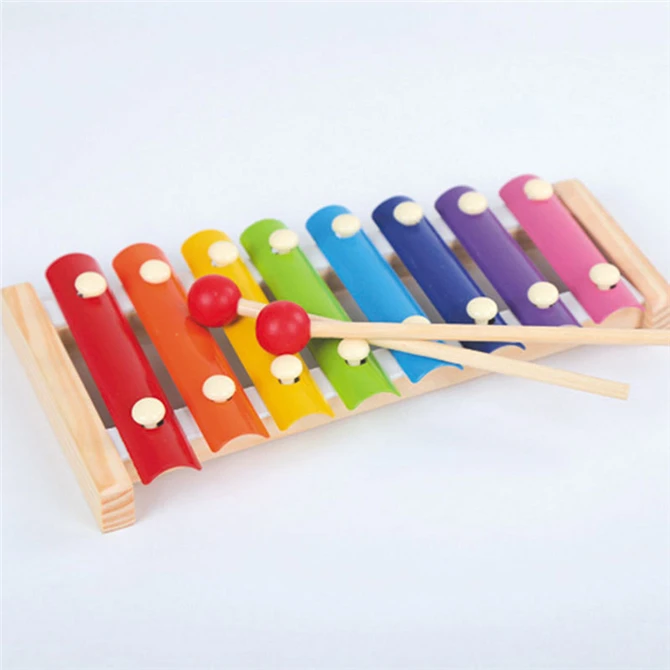 Xilófono De Madera Para Niños - 8 Notas De Colores, Con 2 Baquetas, Juguete Musical Educativo