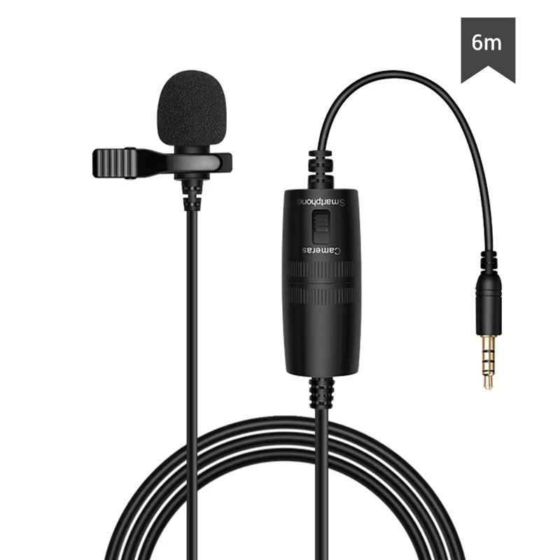 VLOG Camera Recording Wired Microphone Lavalier Mic for Phone Recording Microphone Clip Mic for Camera Small Mic