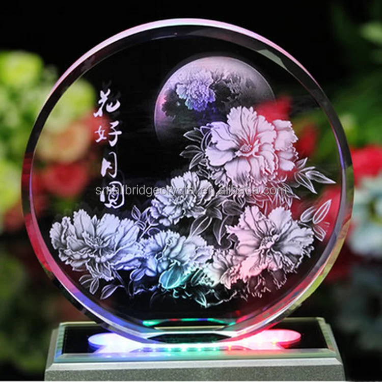 Hot Selling Laser Engraved Polished Wedding Decorations Feng Shui Style Souvenirs Home Decor UV Printing Crystal Wedding Gifts