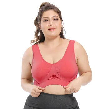 Plus Size Solid color Skin friendly lingerie women sexy high quality seamless Comfortable sports bra Breathable bra for women