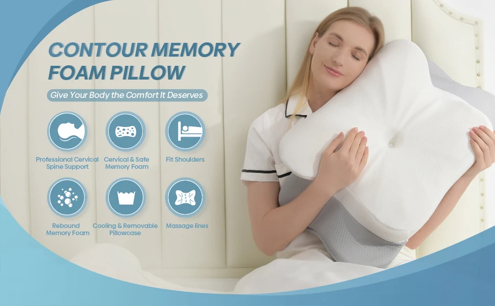 Custom Butterfly Memory Cotton Ergonomic Cervical Pillow For Neck And ...