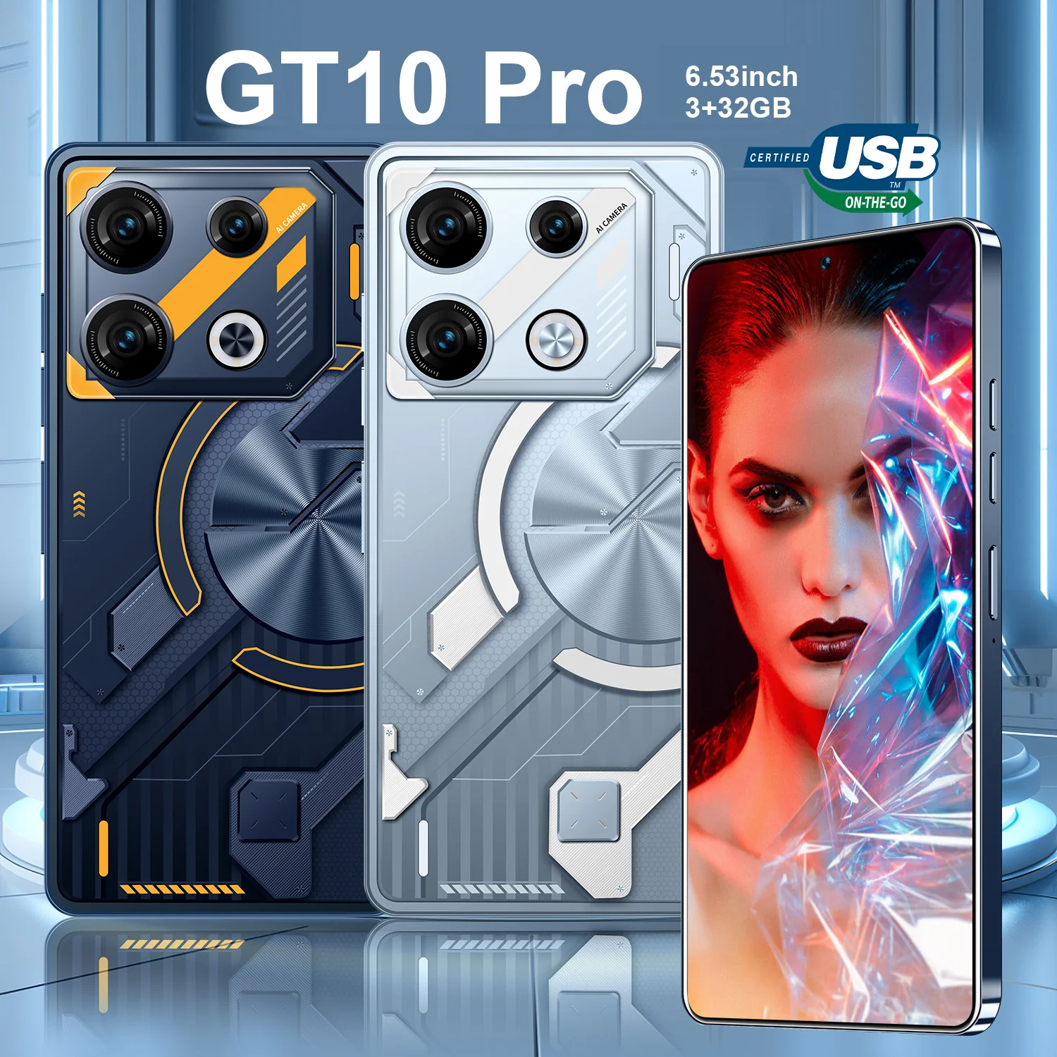 Hot Selling Infinix GT10 Pro 3GB+32GB 4G LTE CDMA Android Smartphone Unlocked Gaming LED Display 6.5" Screen