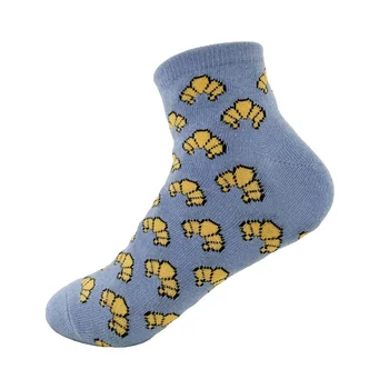 Cute Croissant Pattern Breathable Ankle Socks Great Quality Cotton Socks for Women