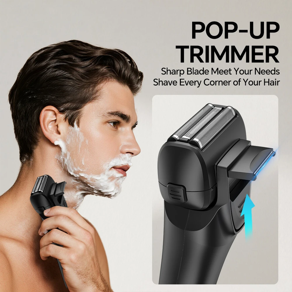 Exclusive USB Household RV Hotel Use Electric Shaver Three Reciprocating Blades Full Body Sideburns Shaving Washing Features supplier