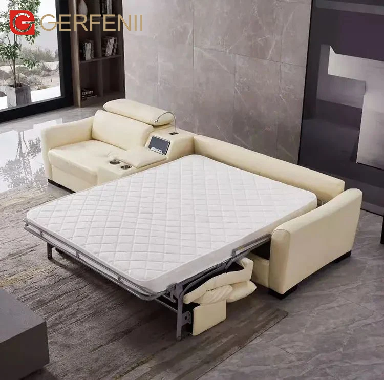 2024 New Design Apartment Furniture Gerfenii Frame Foldable Sofa Cum Bed Storage Modern Folding