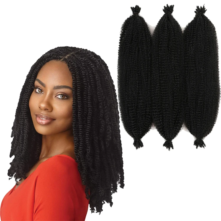 Kinky Marley Braid Hair Spring Afro Twist Crochet Hair Bulk Extensions ...