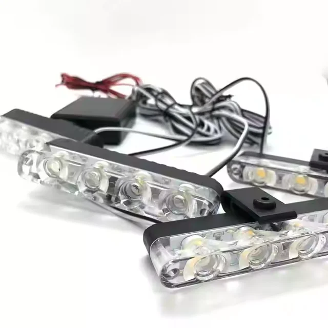 12V 4X4 LED Wireless Remote Strobe Light Grilles Light Car Emergency Warning Flashing Light