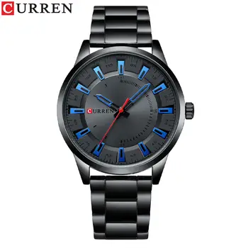 Hot Sales CURREN 8406 Stainless Steel Simple calendar large dial Business watch waterproof men's Quartz  Watch