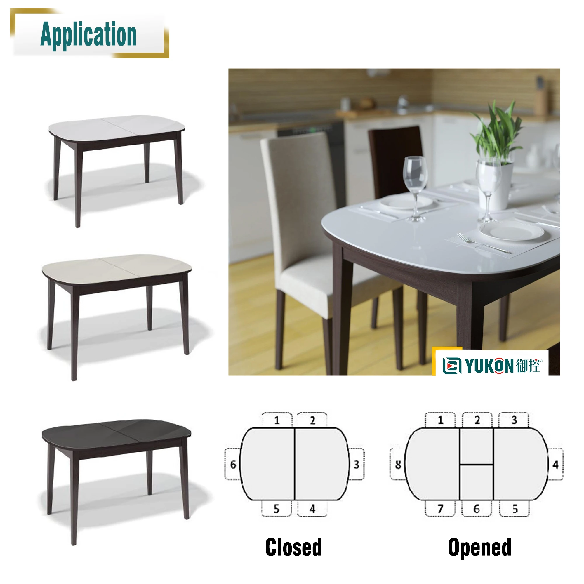 Metal Extendable Table Slide Folding Extension Mechanism Telescopic