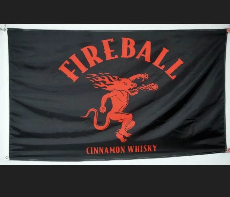 Fireball Whisky Large 3X5FT Flag banner US Free Shipping 