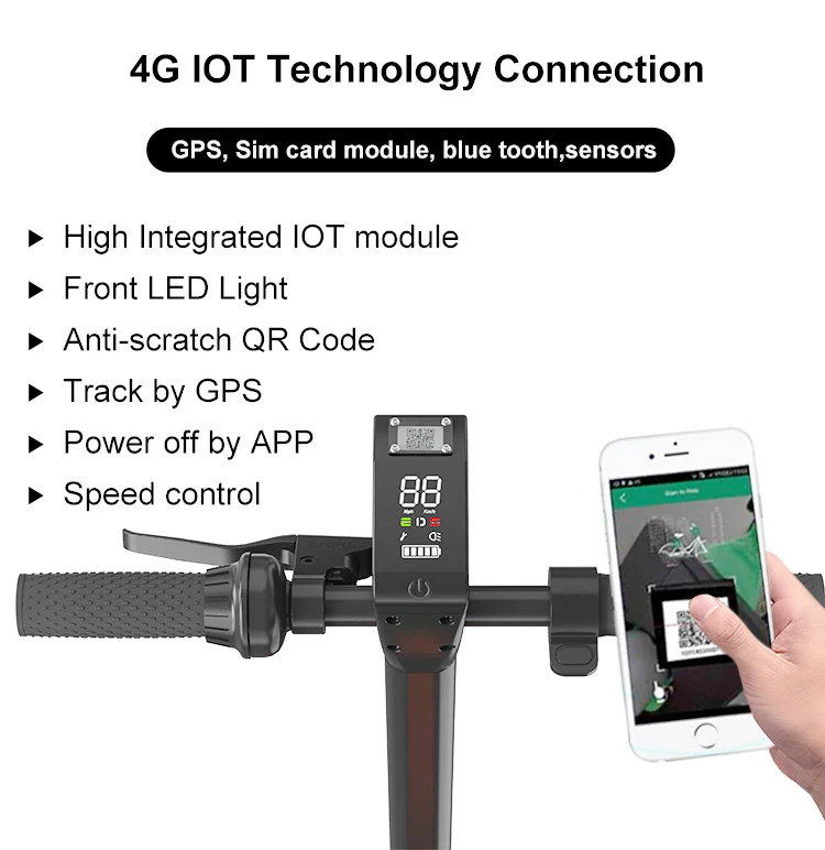 Sharing Electric Scooter with IoT, 4G Module, and GPS