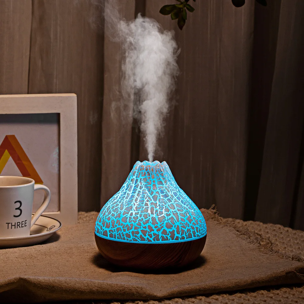 USB Mini Charcoal Round Air Humidifier Cool Mist Ultrasonic for Home Decor Tabletop Volcanic Plastic Material Aroma Diffuser