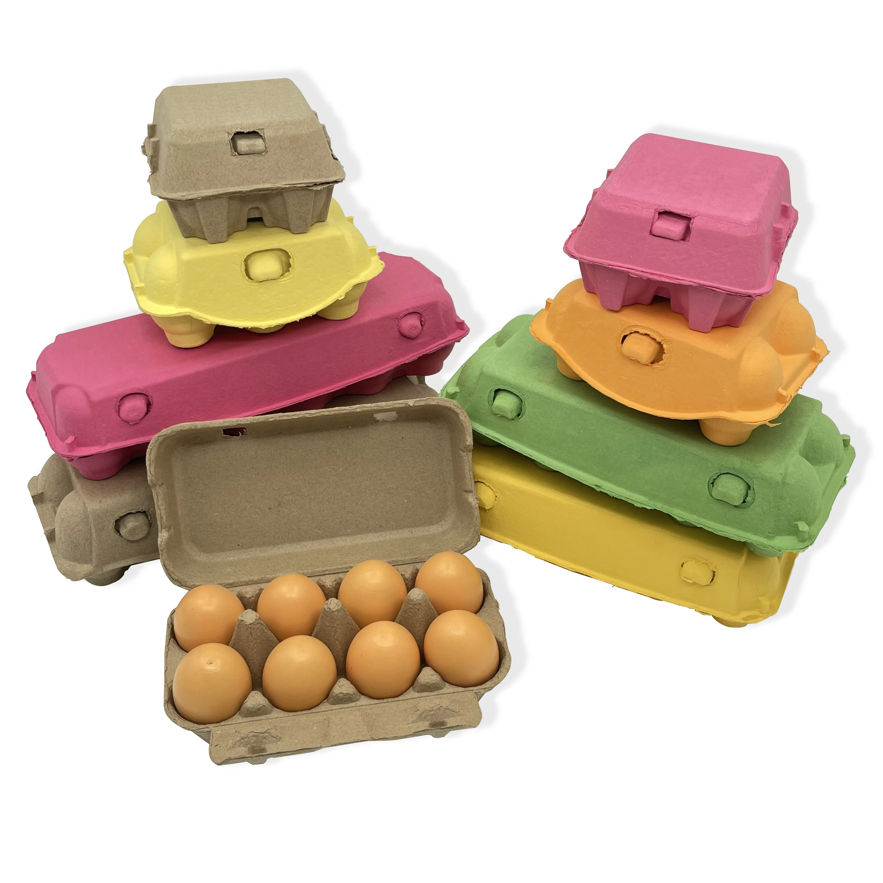 Disposable Compostable Eggs Packaging 4/ 6 /8/ 10/ 12 Cells Paper Egg