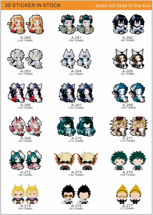 500 Styles Outdoor Waterproof Anime Car Stickers For Dbz Demon Slayer