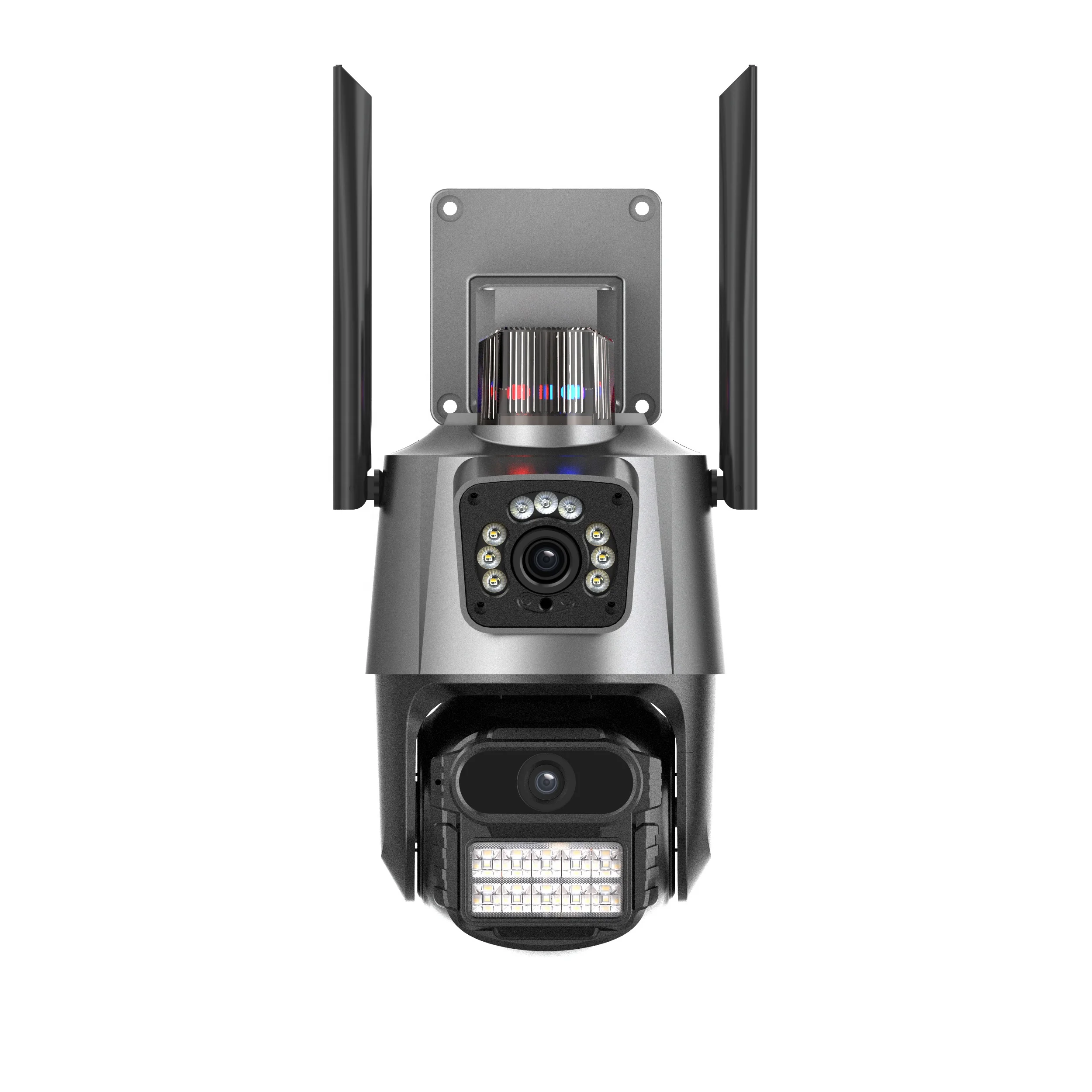 Cámara IP 4K de 8MP para exteriores, lente Dual PTZ, seguimiento  automático, impermeable, videovigilancia de seguridad, alarma de luz  policial