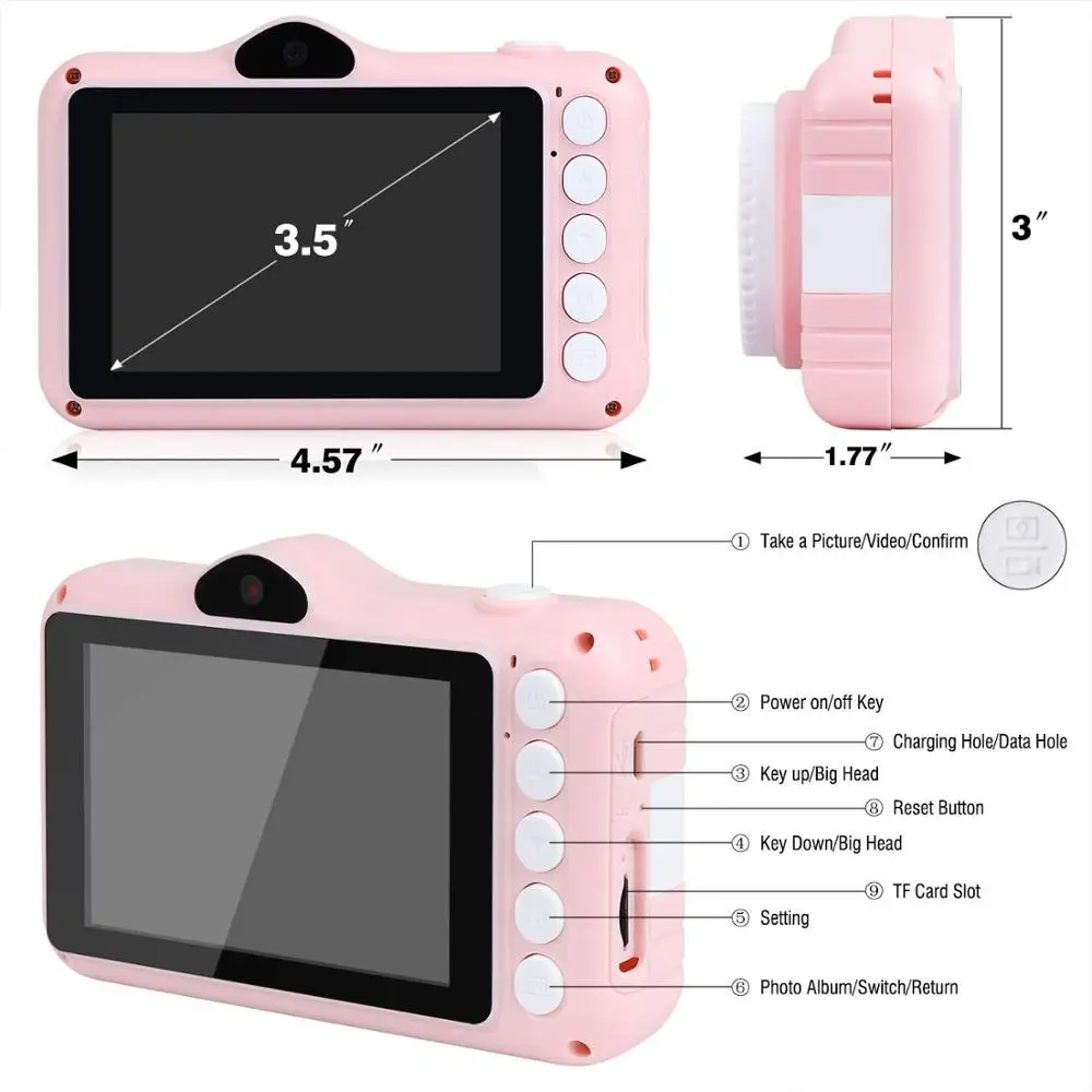 Новое поступление Цифровая фотокамера для детей подарок 1080P 3 5 дюймов Большой ЖК-экран ИК камера