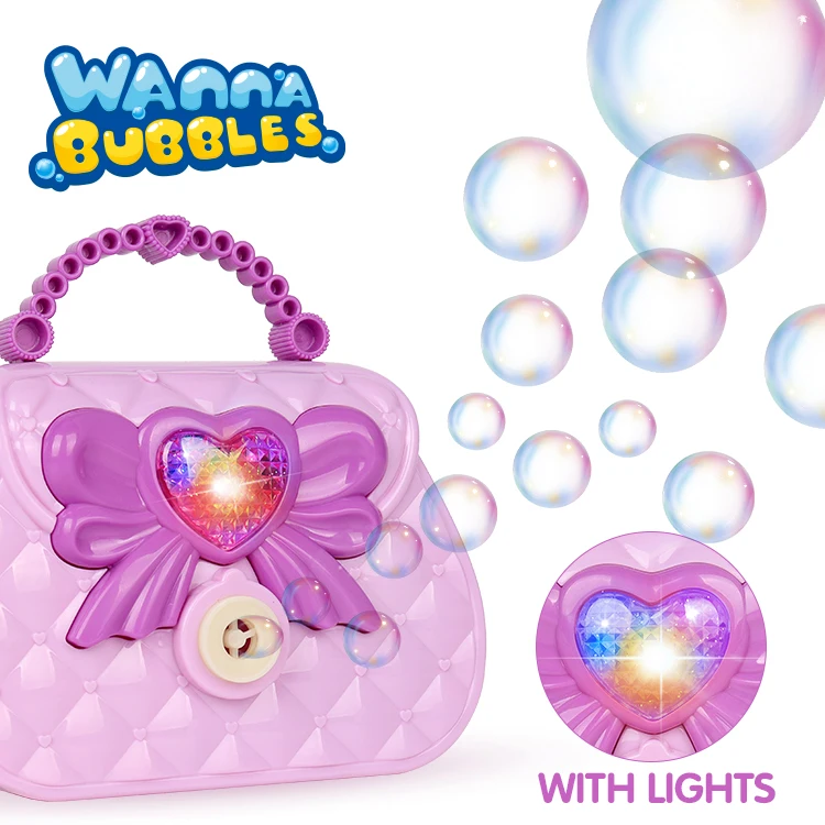 2023 New Arrived automatic bubble machine plastic toys girls purse handbags toy bubbles for kids