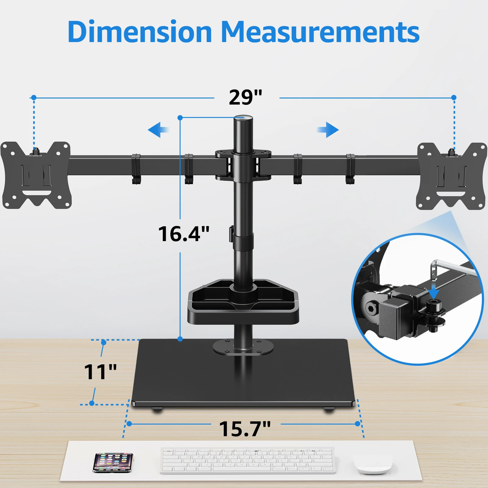 Mountup 13-32 Inches Screen Dual Monitor Desk Mount Double Monitor Arm ...