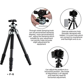 Multifunctional Studio Light Stand Universal Portable Tripod Selfie Stick Stand Carbon Tripod Fiber Dslr Stand detail image