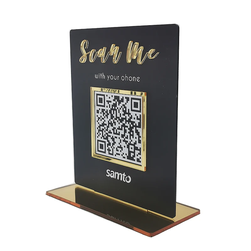 Custom Countertop Clear Acrylic QR Code Holder - Wholesale