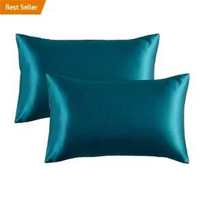 Factory Wholesale Polyester Satin Pillowcases Anti-acne Good for Hair Bedsure Satin Pillowcases Standard Set of 2