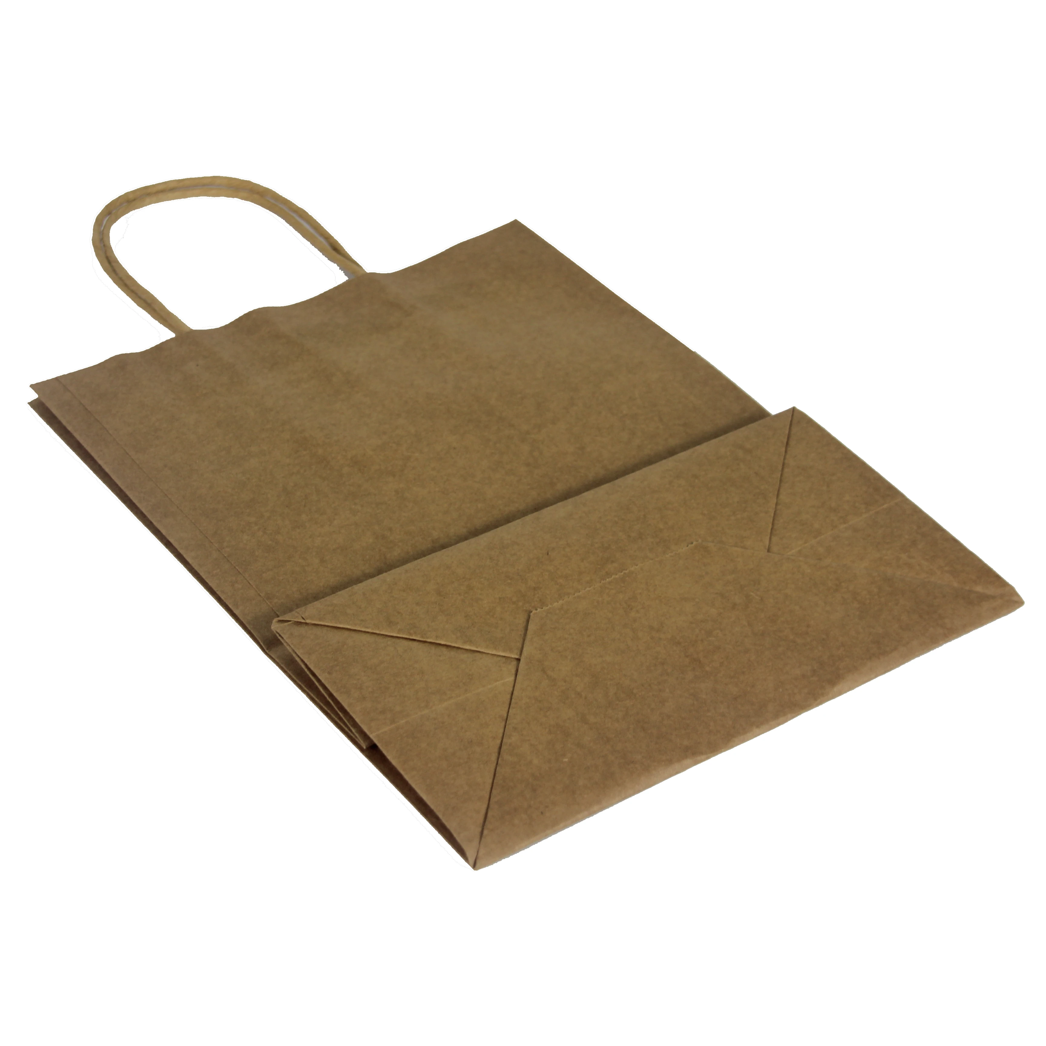 Kraft paper carrier bag with holes and flat paper handles