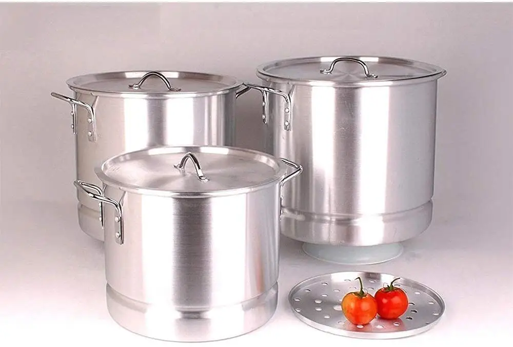 Лидер продаж на Amazon, 4PK, алюминиевый серебряный горшок, набор для тамаля и пароварки, алюминиевый фартук для индейки
