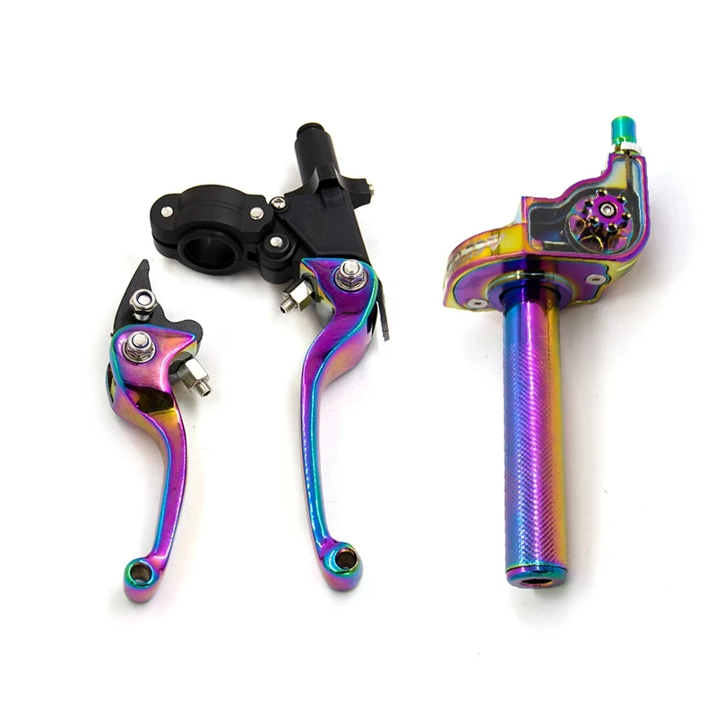 Universal CNC Moto Plating Colorful Short Long Motorcycle Brake Clutch Levers Handle Throttle Hand Grip for Motorcycle