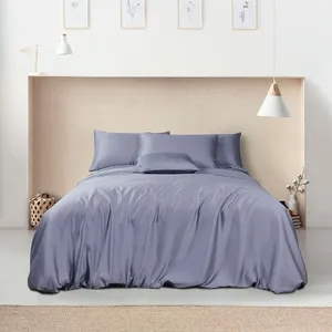 Tencel Bedding Set Wholesale Cuts Good Price Custom Set Organic Silk Pillow Case Bed Sheets Set Luxury King Size