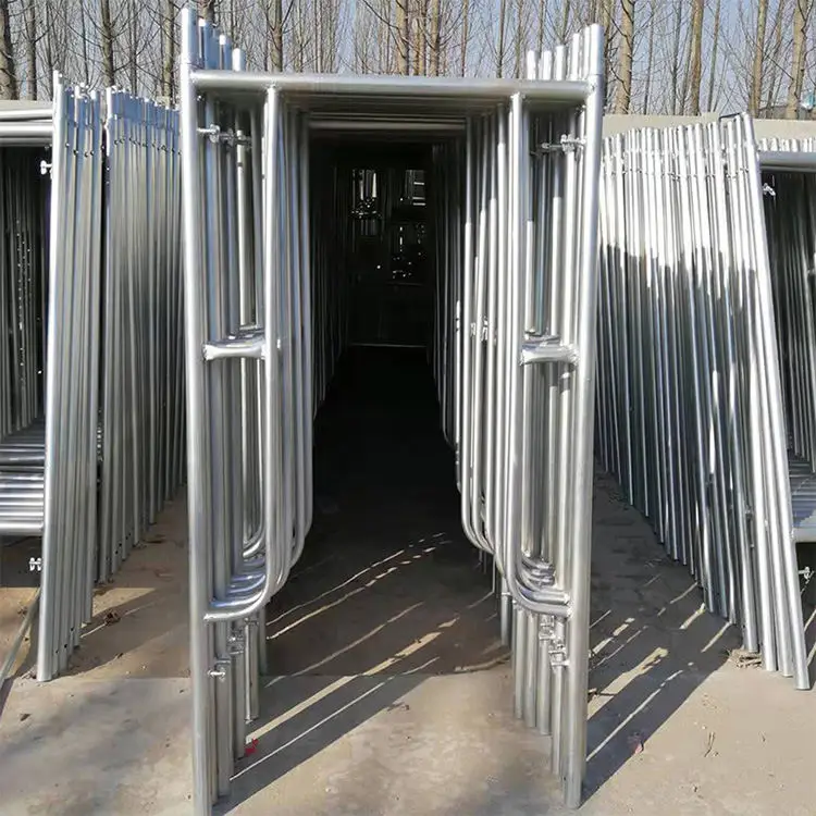 Well Welded Steel H Frame Scaffold Tubular Metal Used Walk Through h Types of Scaffolding X Frame Set System Bracket Price