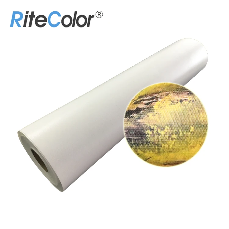 
260gsm Waterproof Satin Glossy Roll Inkjet Polyester Canvas for Pigment / Latex Inks Printing 