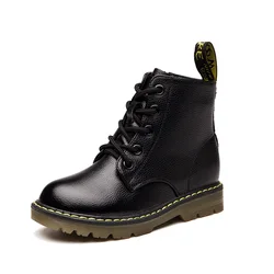 Детские Ботинки Martin, ботинки для девочек и мальчиков, осень и зима, новые кожаные детские ботинки