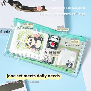 New Creative Panda Coil Book Set High-Value Spiral Bound Stationery for Students Wholesale with Elegant Paper Cover Gift Box