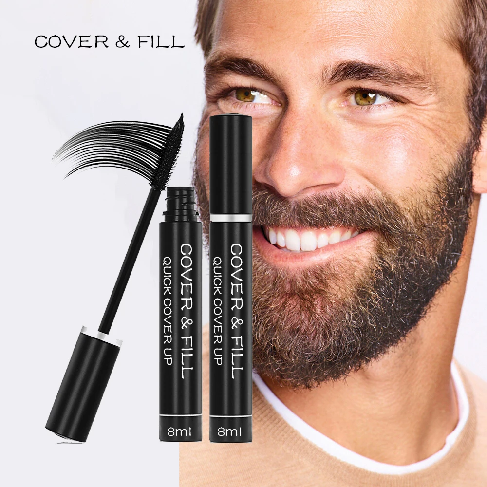 Private Label Eyebrow and Beard Color Temporary Dye Hair and Mustache Mens Beard Dye Mascara Brown Black Beard Dye for Men