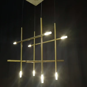 Nordic Style Modern Stick Shape Gold Modern Ceiling Lamp Light Indoor Lighting LED Creative Chandelier