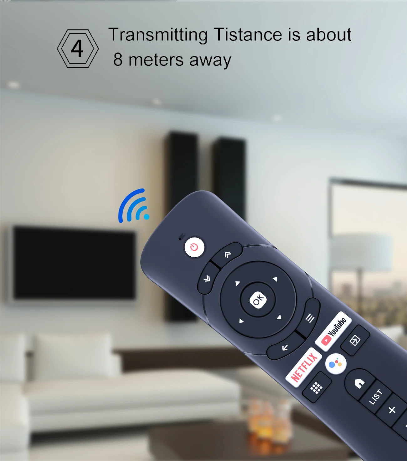 Voice Bluetooth Remote Control For Syinix Rc-201bv 4k Uhd Android Hdtv ...