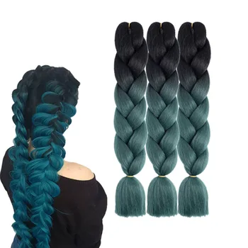 24" Braiding Hair Extensions Ombre Jumbo Synthetic Braiding Hair jumbo Braids Hairstyles