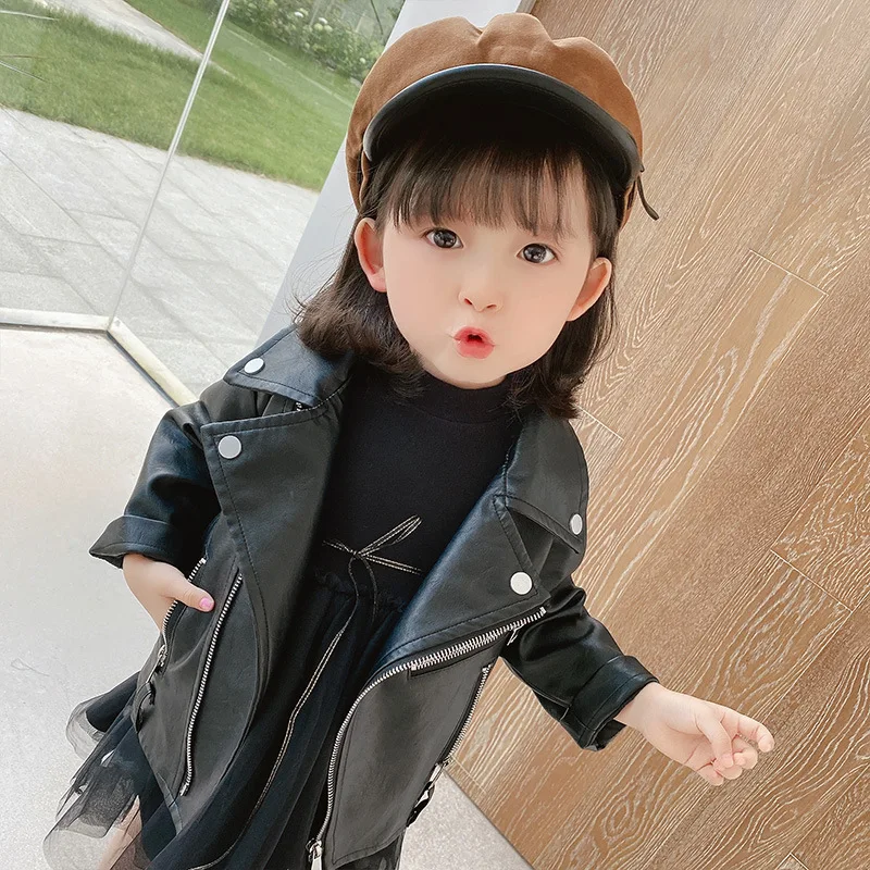 Baby girl 2024 leather jacket