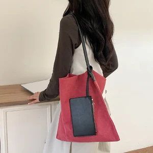 New Arrival Fashion Women Canvas Tote Bag Large Capacity Personalized Women'S Casual Lightweight Shoulder Bags Totebag