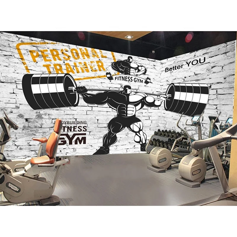 Papier Peint 3D Gym Sport – Autocollant Mural – Motif Photo – Neuf – Décoration Moderne