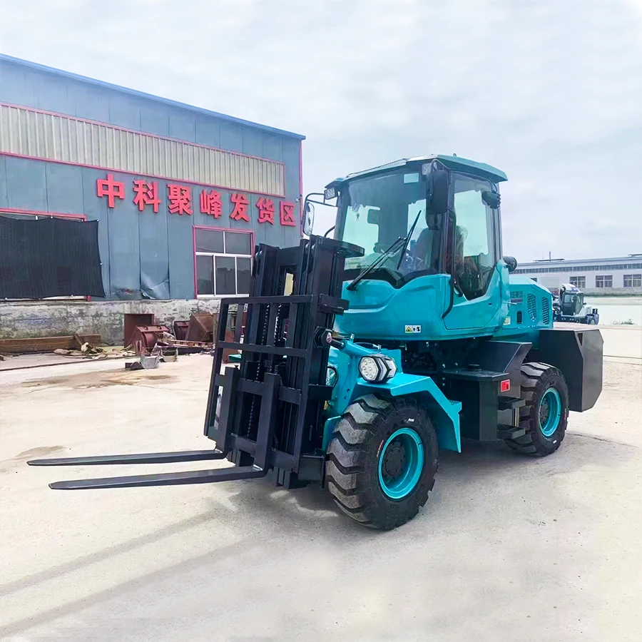 China Earth Moving Machinery 4500kg 4wd Construction Shipping Goods Rough Terrain Forklift