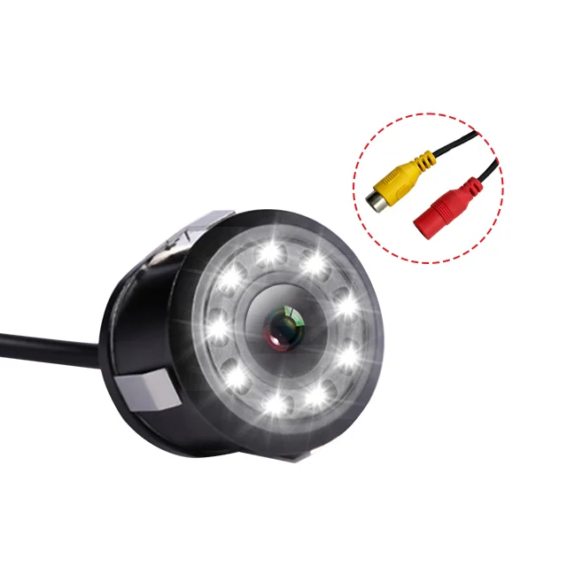 Wemaer OEM Universal CVBS Camera Car Rearview LED Light Metal Backup Reverse Car Camera With Parking Sensor for Isuzu Dmax