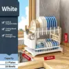 Scolapiatti bianco a doppio strato - completo di tutto